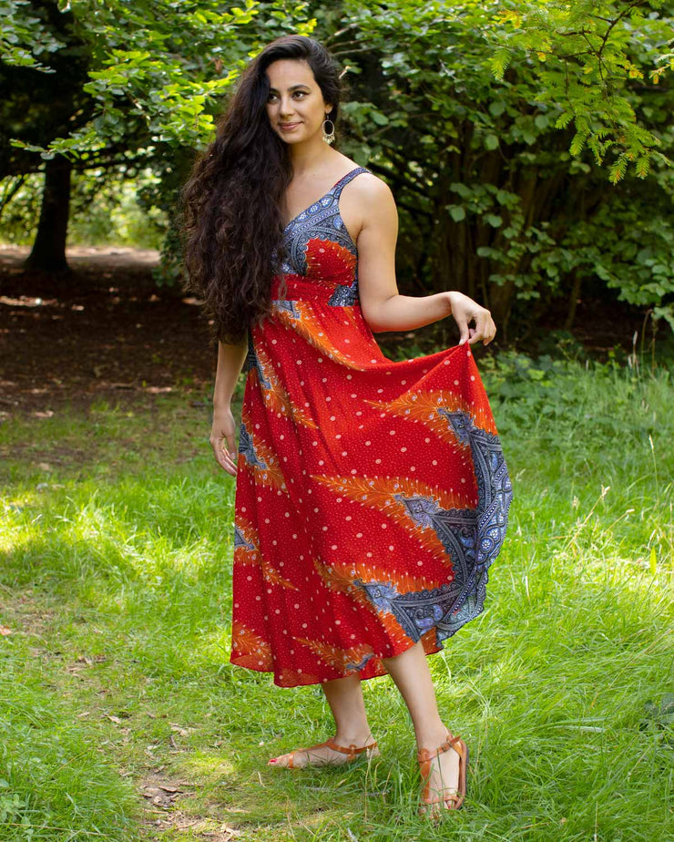 Shanti Bohemian Dress Red