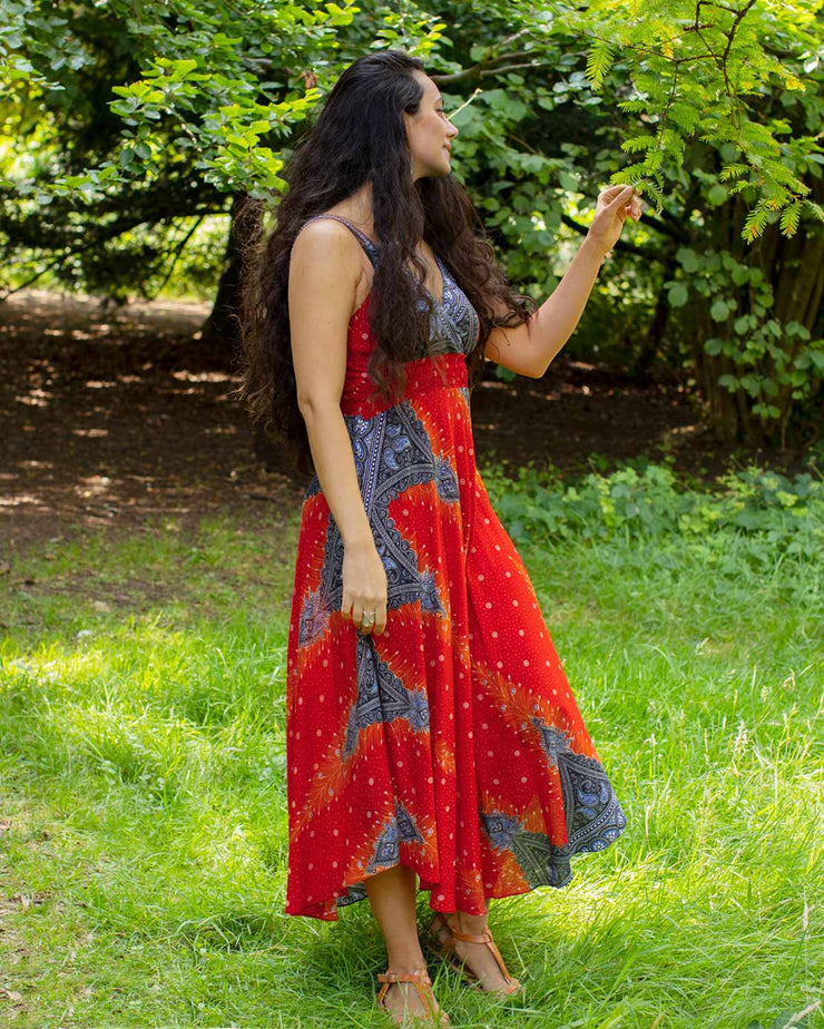Shanti Bohemian Dress Red