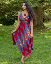 Shanti Bohemian Dress Dark Red