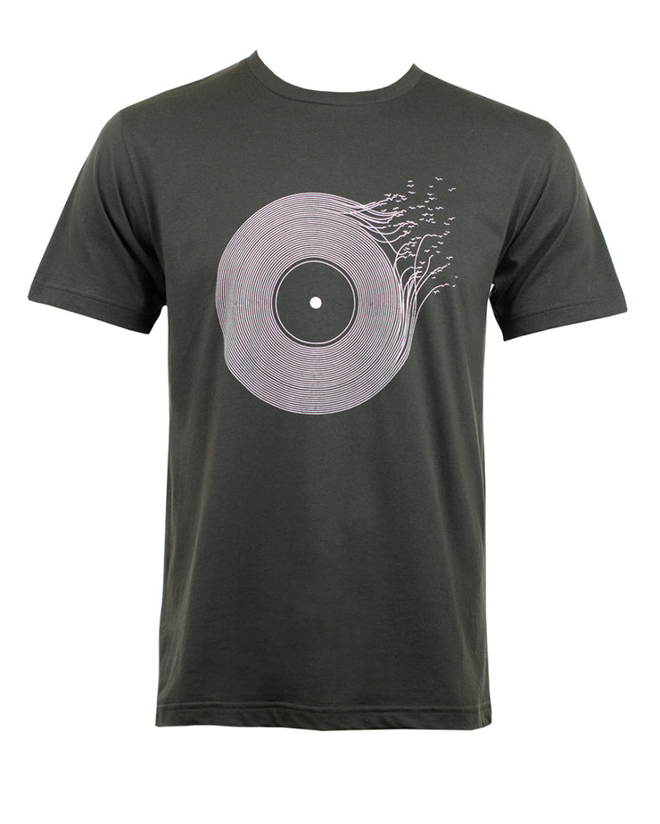 Vinyl Into Birds T-Shirt Dark Grey