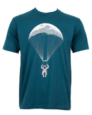 Paragliding Astronaut Moon T-Shirt Dark Blue