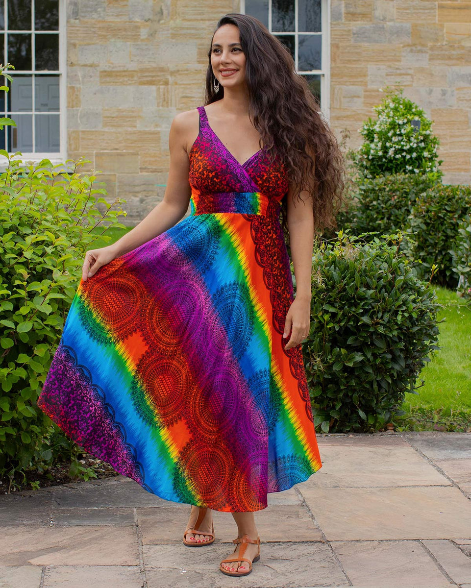 Boho shop rainbow dress