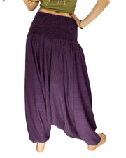 Cotton Baggy Harem Pants Purple