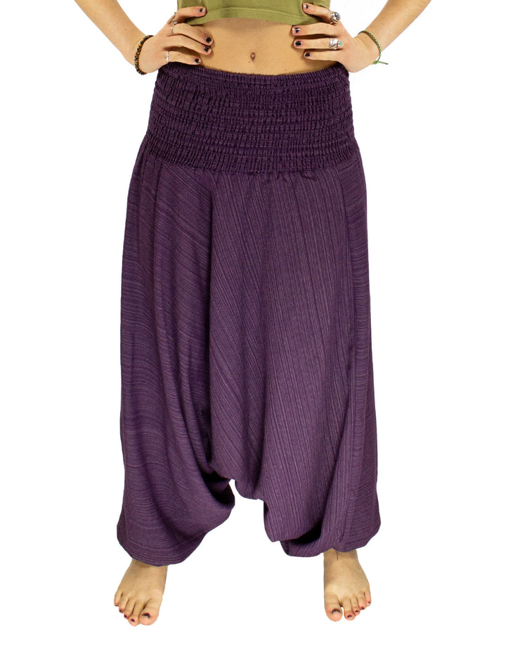 Cotton Baggy Harem Pants Purple