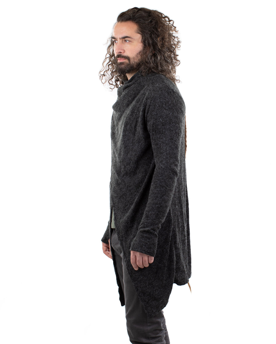 Long hot sale charcoal cardigan