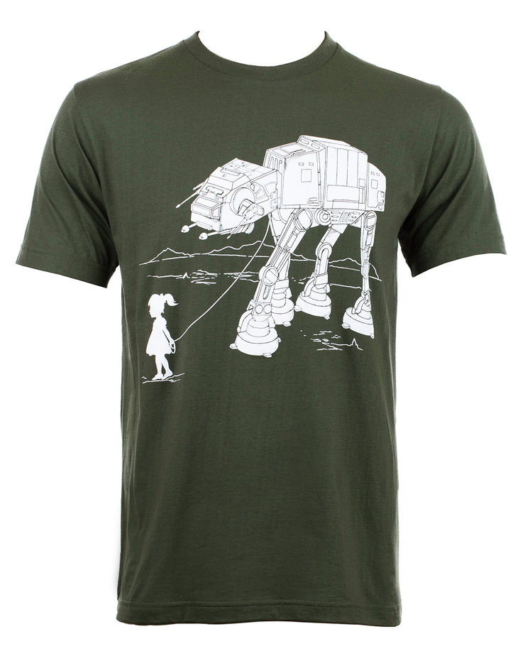 Sci-Fi Robot Dog T-shirt Army Green