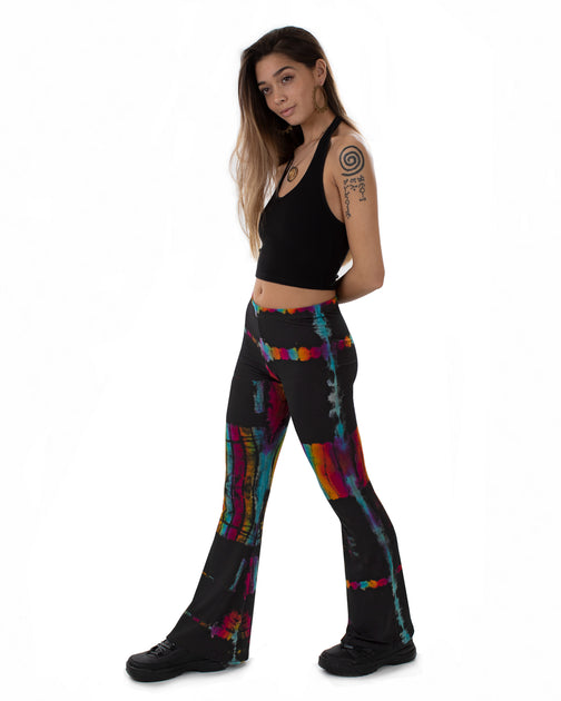 Tie Dye Fractal Leggings Dark Blue –