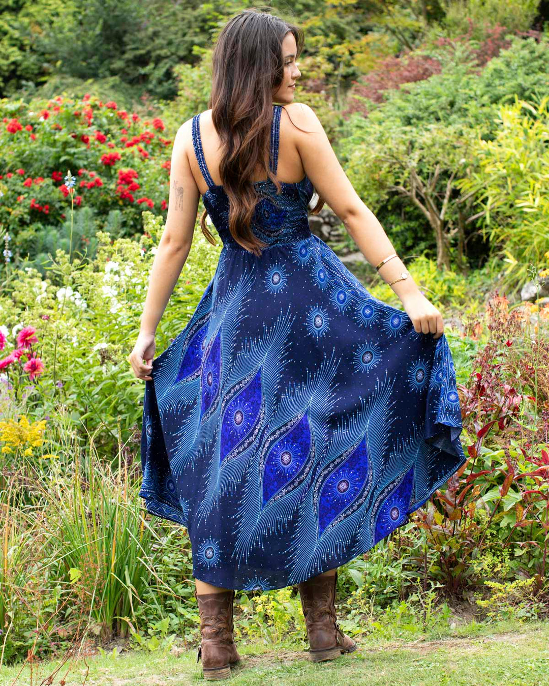 Shanti Bohemian Dress Blue Peacock