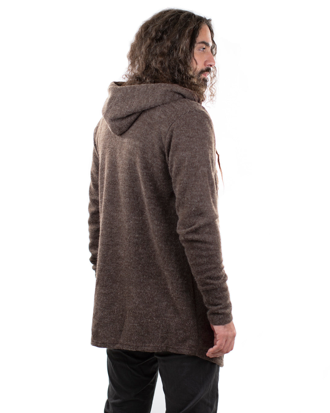 Aliteia Hooded Snood Cardigan Jacket Brown