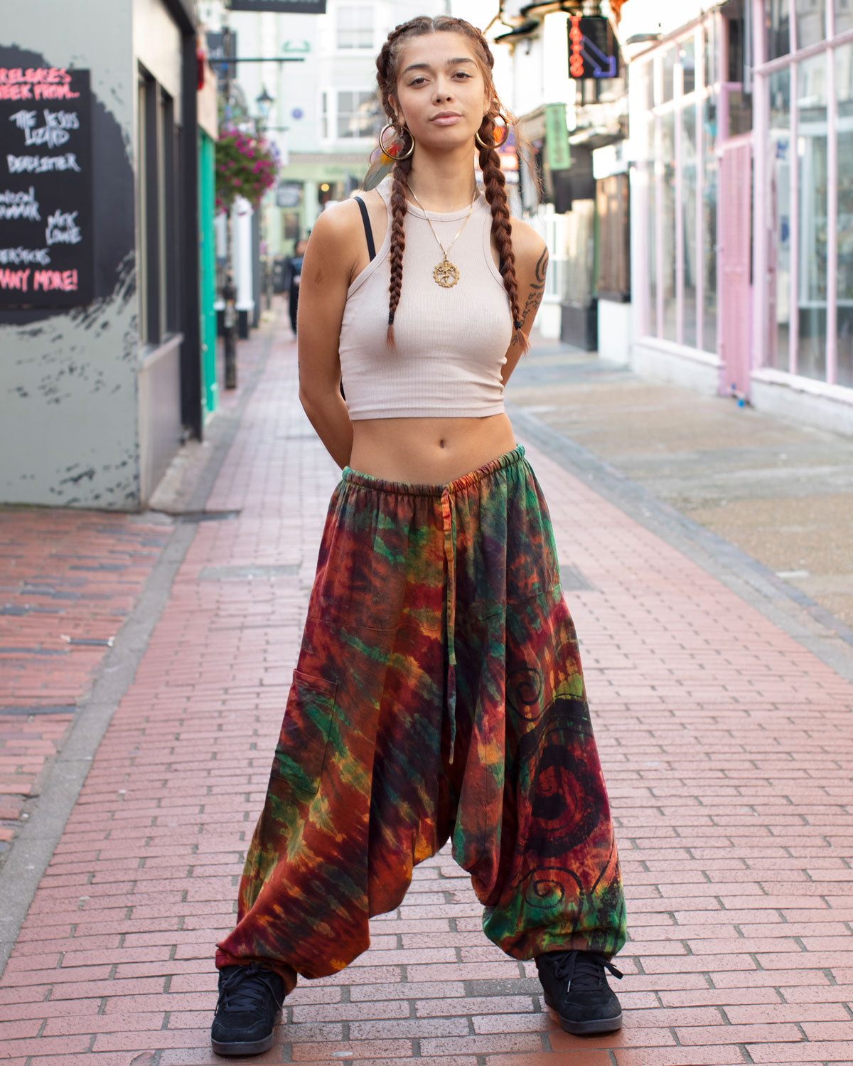 Ninja Tie Dye Spiral Harem Pants Unisex – blackpearlshop.co.uk