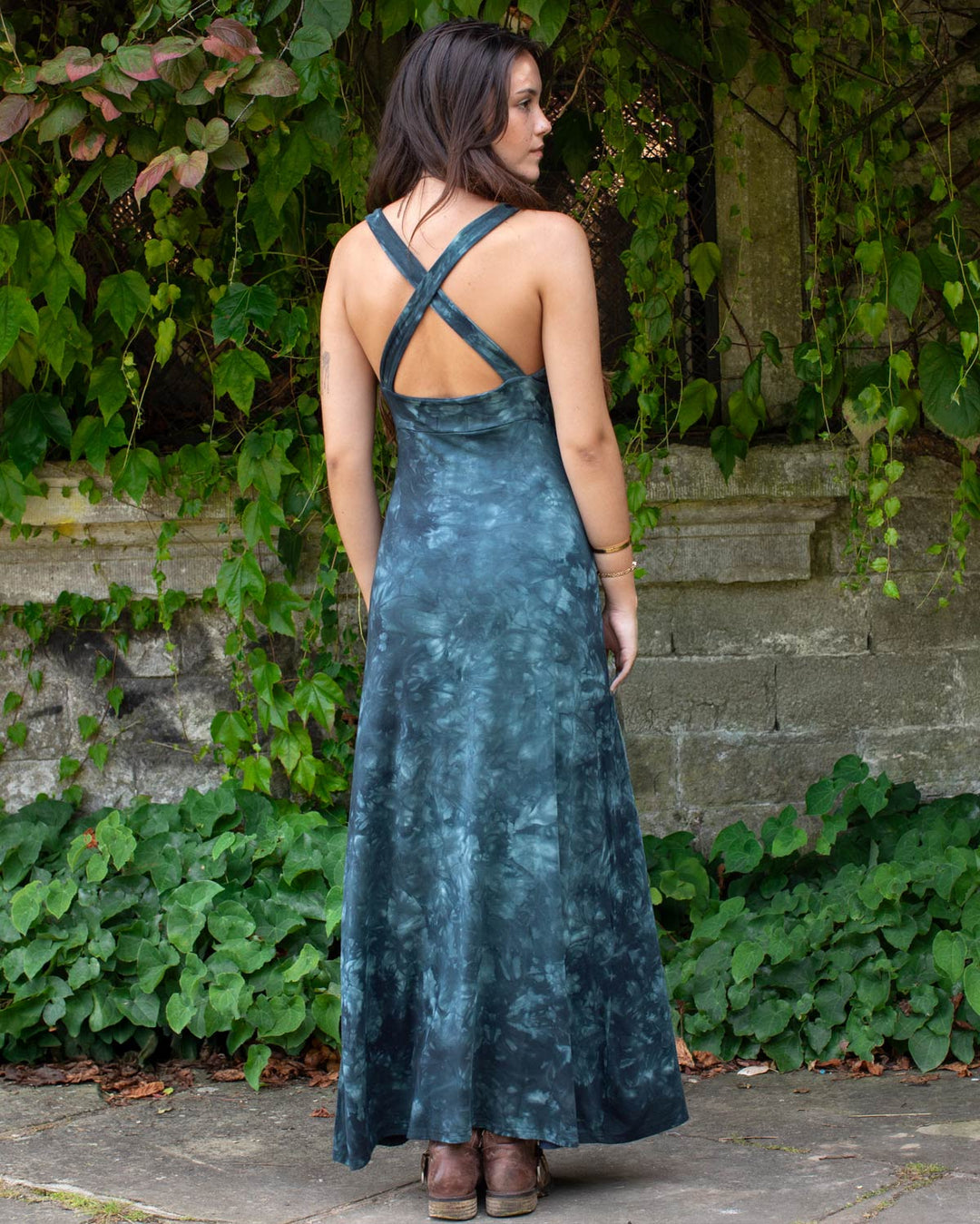 Stonewash Maxi Dress Blue