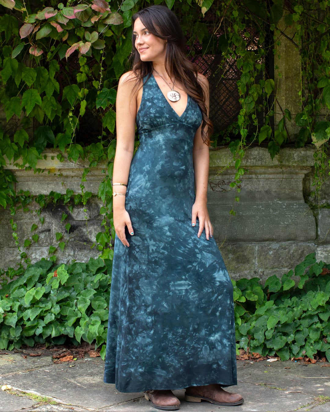 Stonewash Maxi Dress Blue