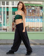 Cotton Harem Pants Black Unisex