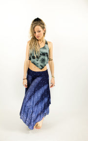 Asymmetric Gypsy Skirt Blue