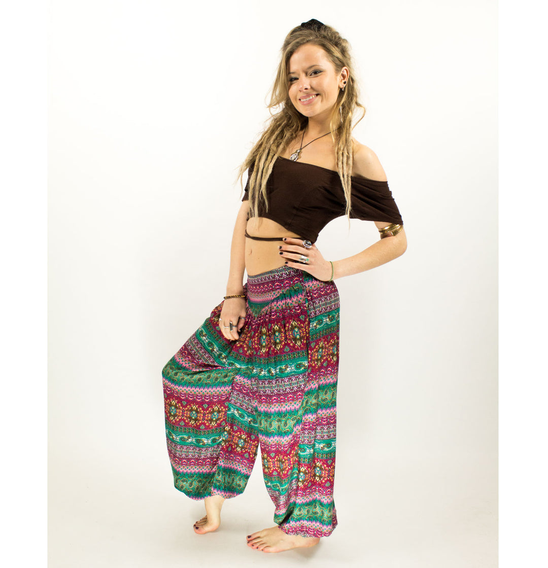 ALADDIN HAREM HIGH CROTCH PANTS PINK