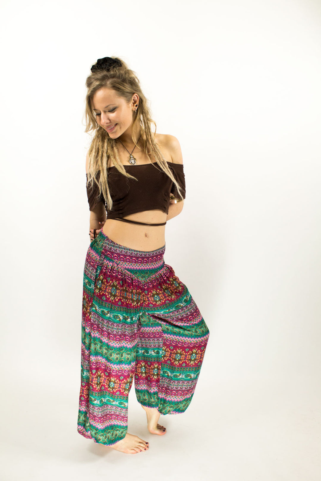 ALADDIN HAREM HIGH CROTCH PANTS PINK