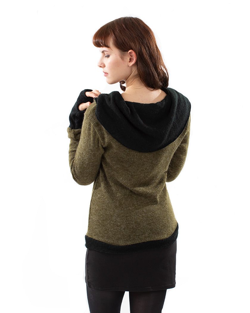 Lakshmi Handwarmer Jumper Olive Green