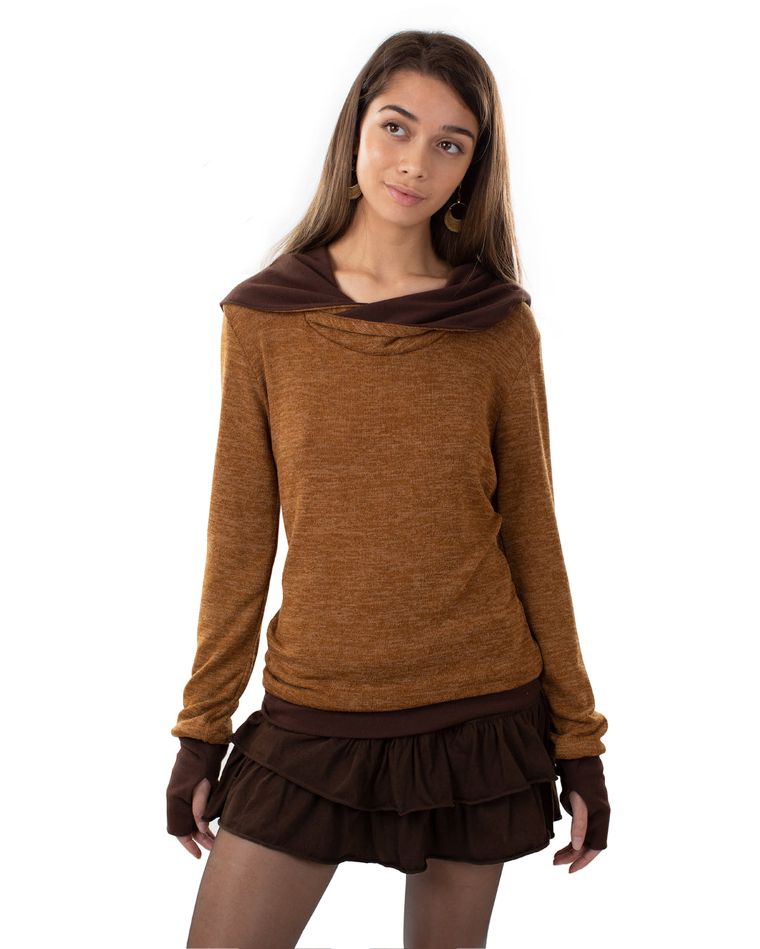 Lakshmi Handwarmer Jumper Camel/Brown