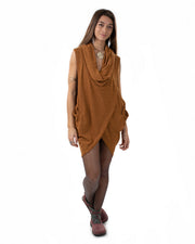 "Mystia" Sleeveless Pullover Tunic Dress Camel