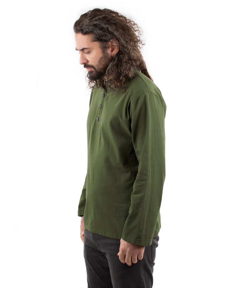 Long Sleeved Cotton Shirt Green