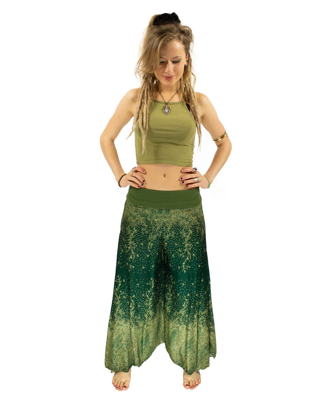 Palazzo Harem Pants Green