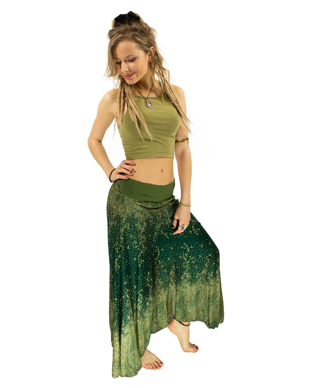 Palazzo Harem Pants Green