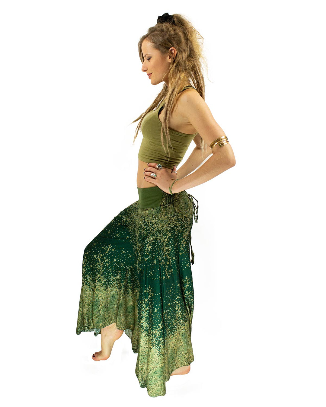 Palazzo Harem Pants Green