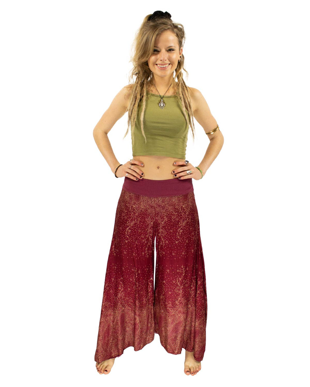 Palazzo Harem Pants Maroon