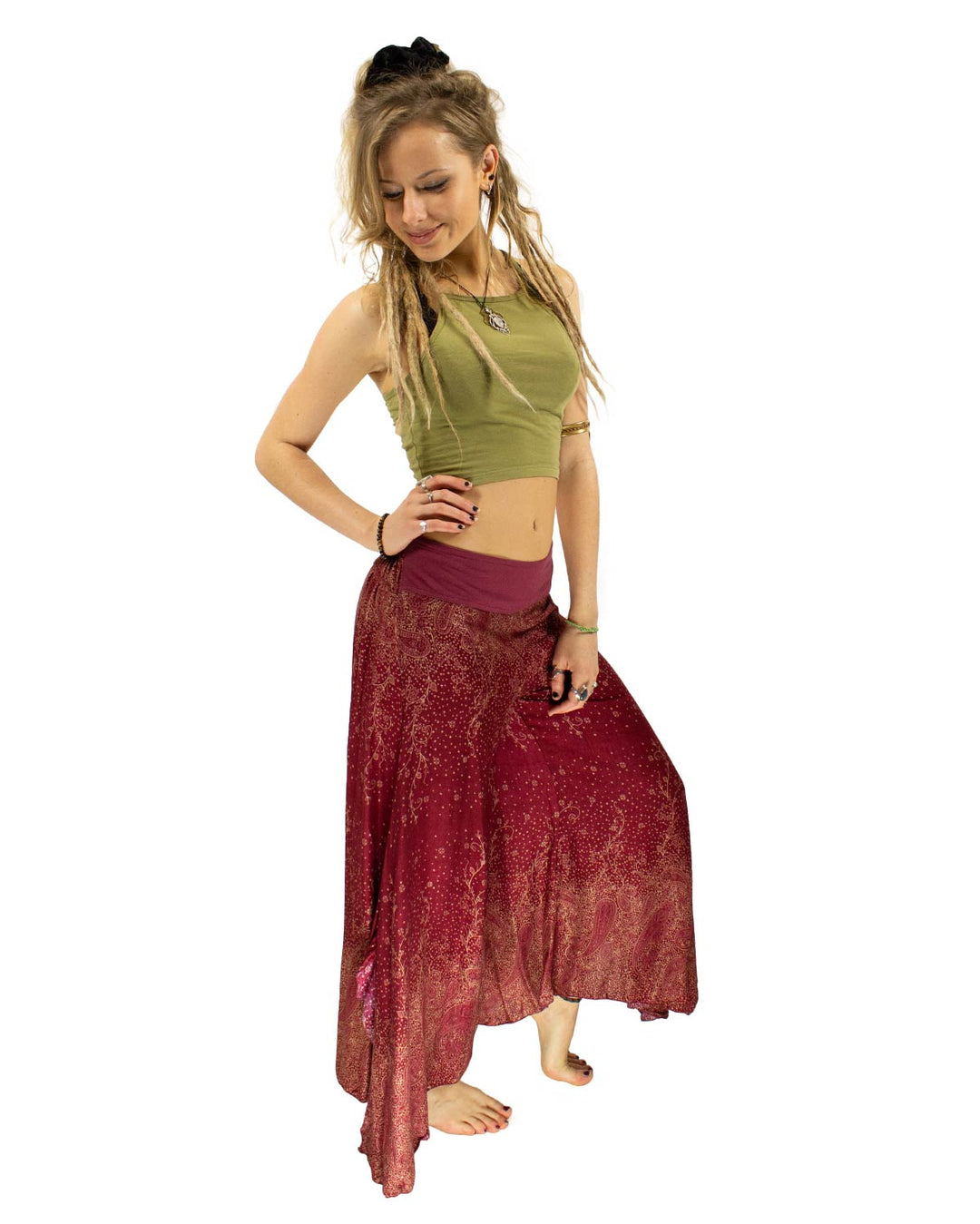 Palazzo Harem Pants Maroon