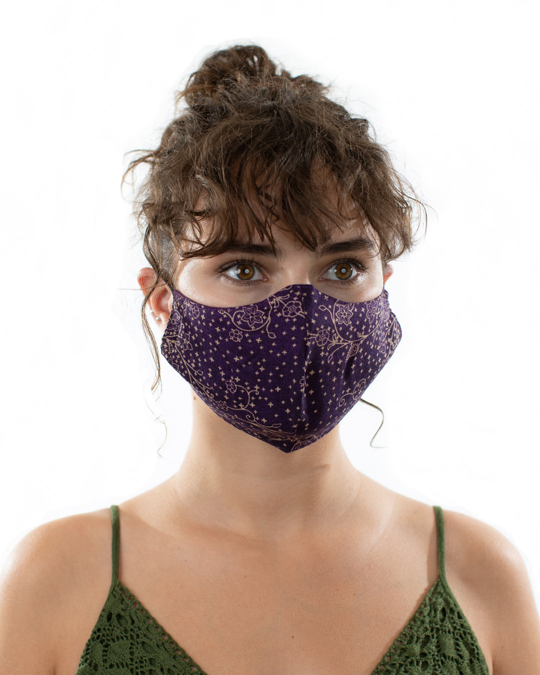 FITTED TWO LAYER REUSABLE FACE MASK PURPLE