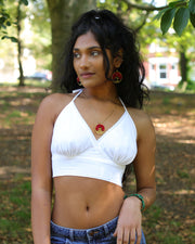 Cotton Bikini Crop Top White