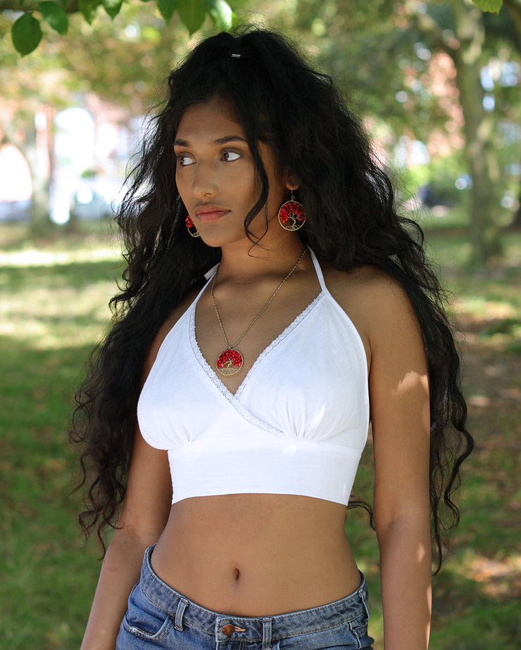 Cotton Bikini Crop Top White