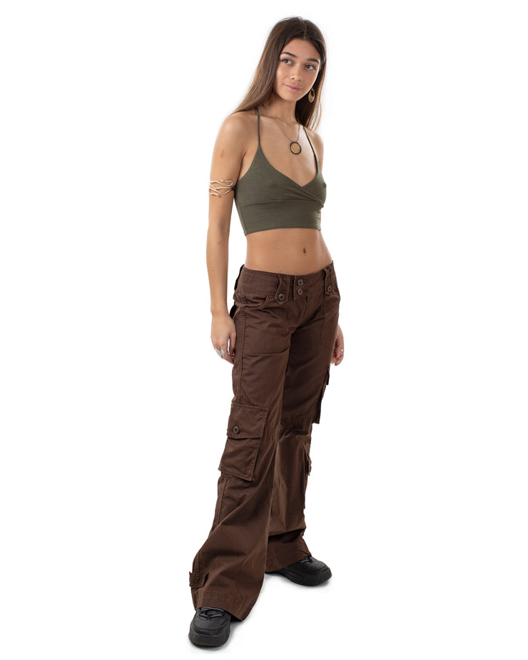 Molecule Flared Combat Trousers Brown
