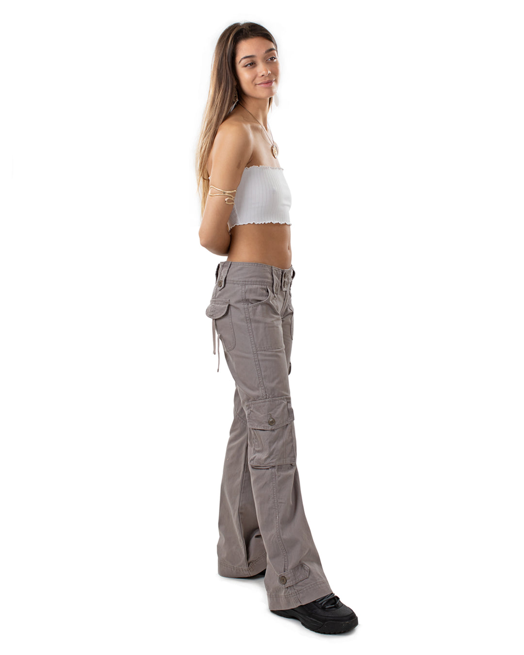 Molecule Flared Combat Trousers Grey