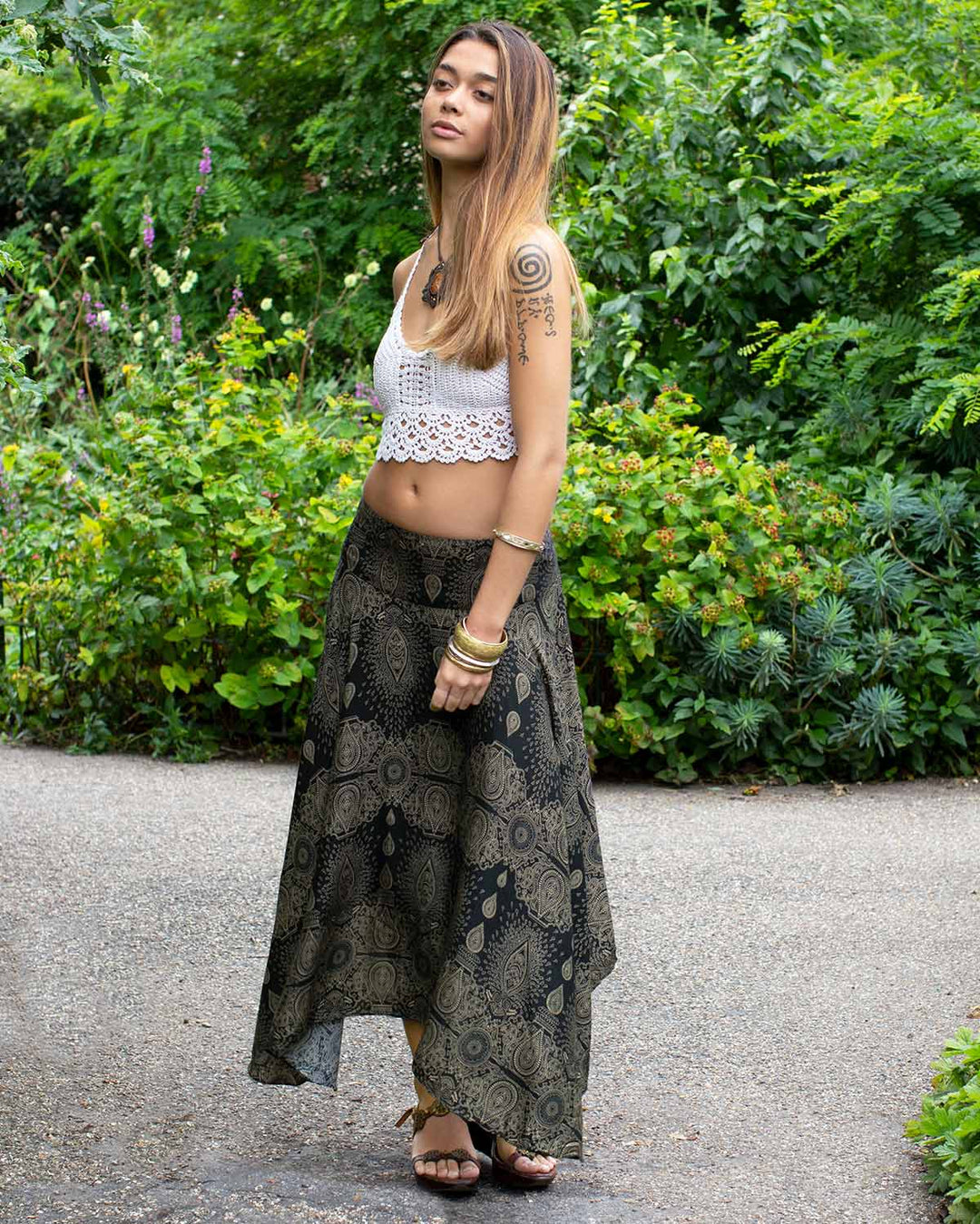 Asymmetric Gypsy Skirt Black