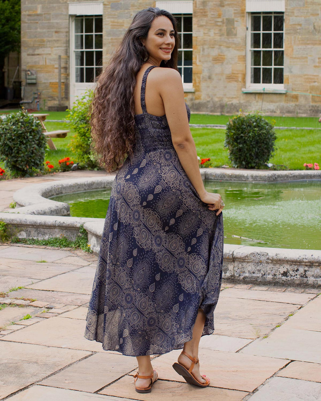 Shanti Bohemian Dress Navy blue