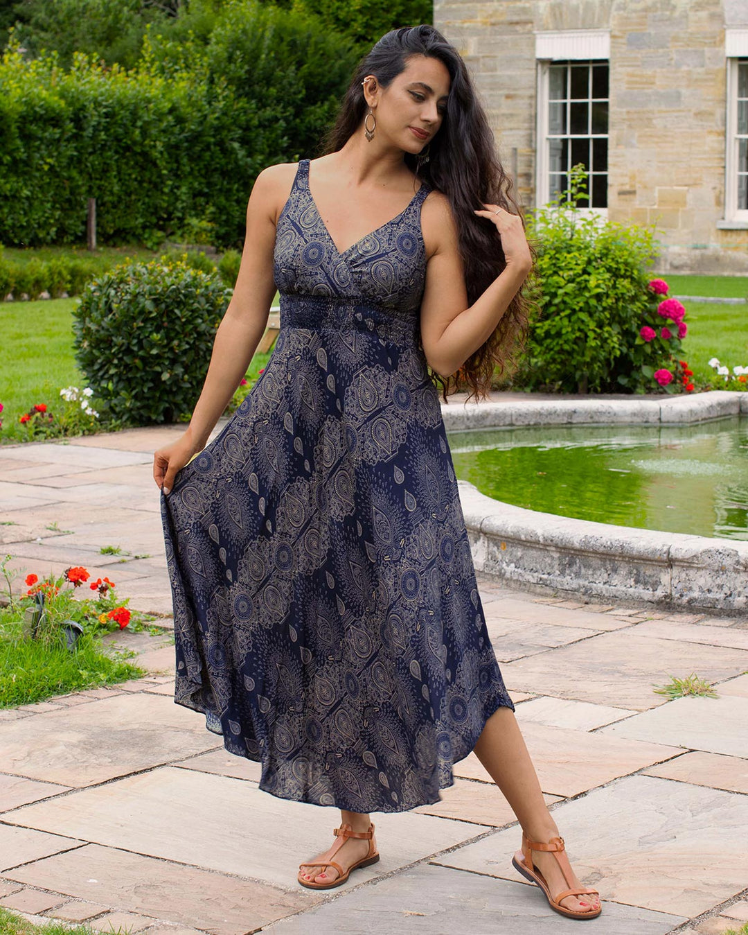 Shanti Bohemian Dress Navy blue