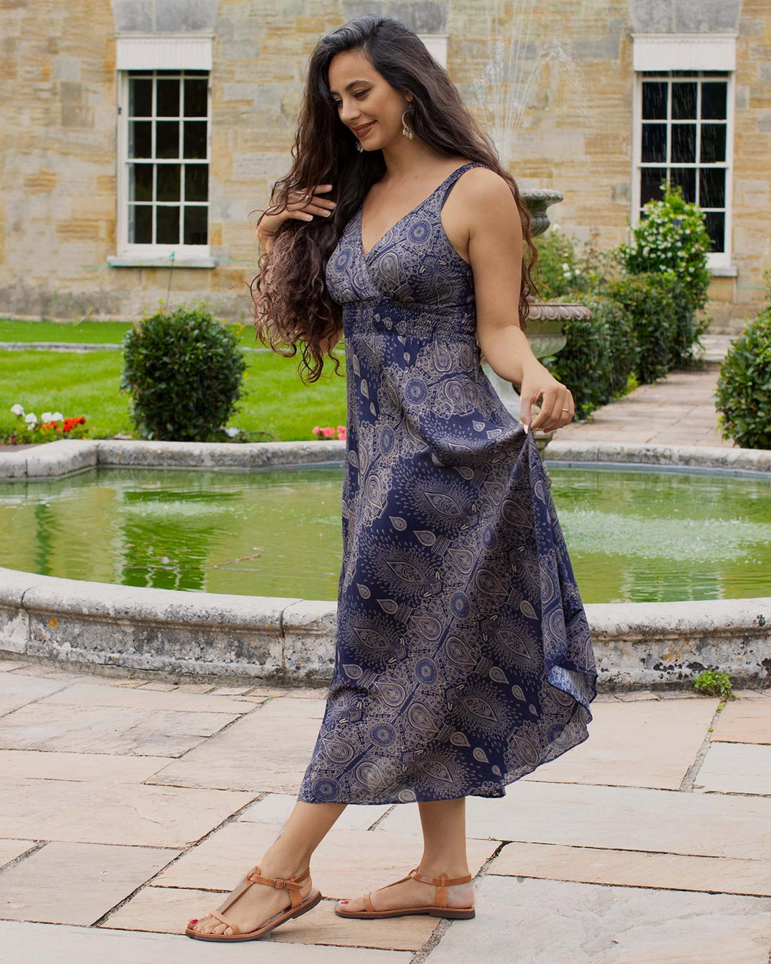 Shanti Bohemian Dress Navy blue