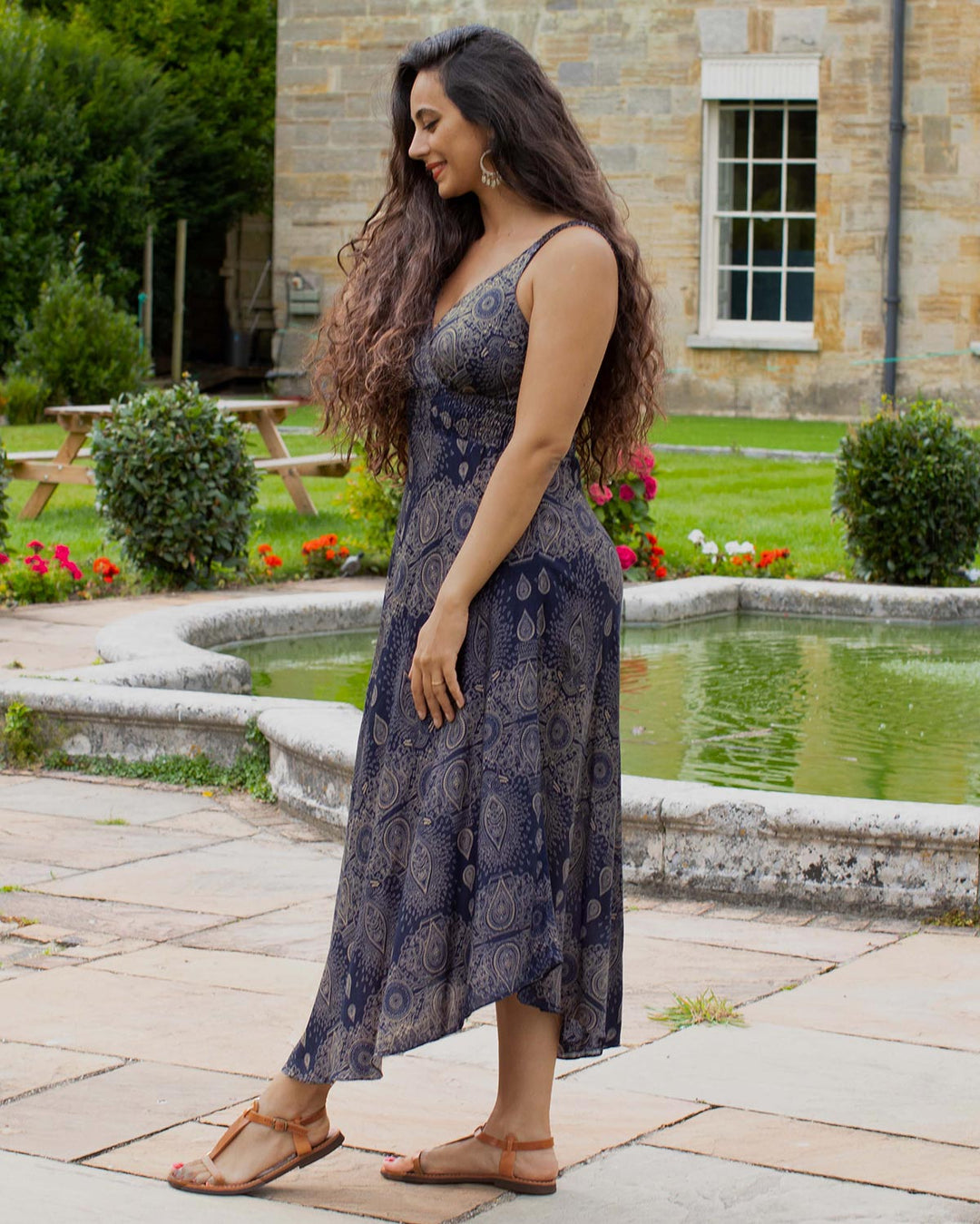 Shanti Bohemian Dress Navy blue