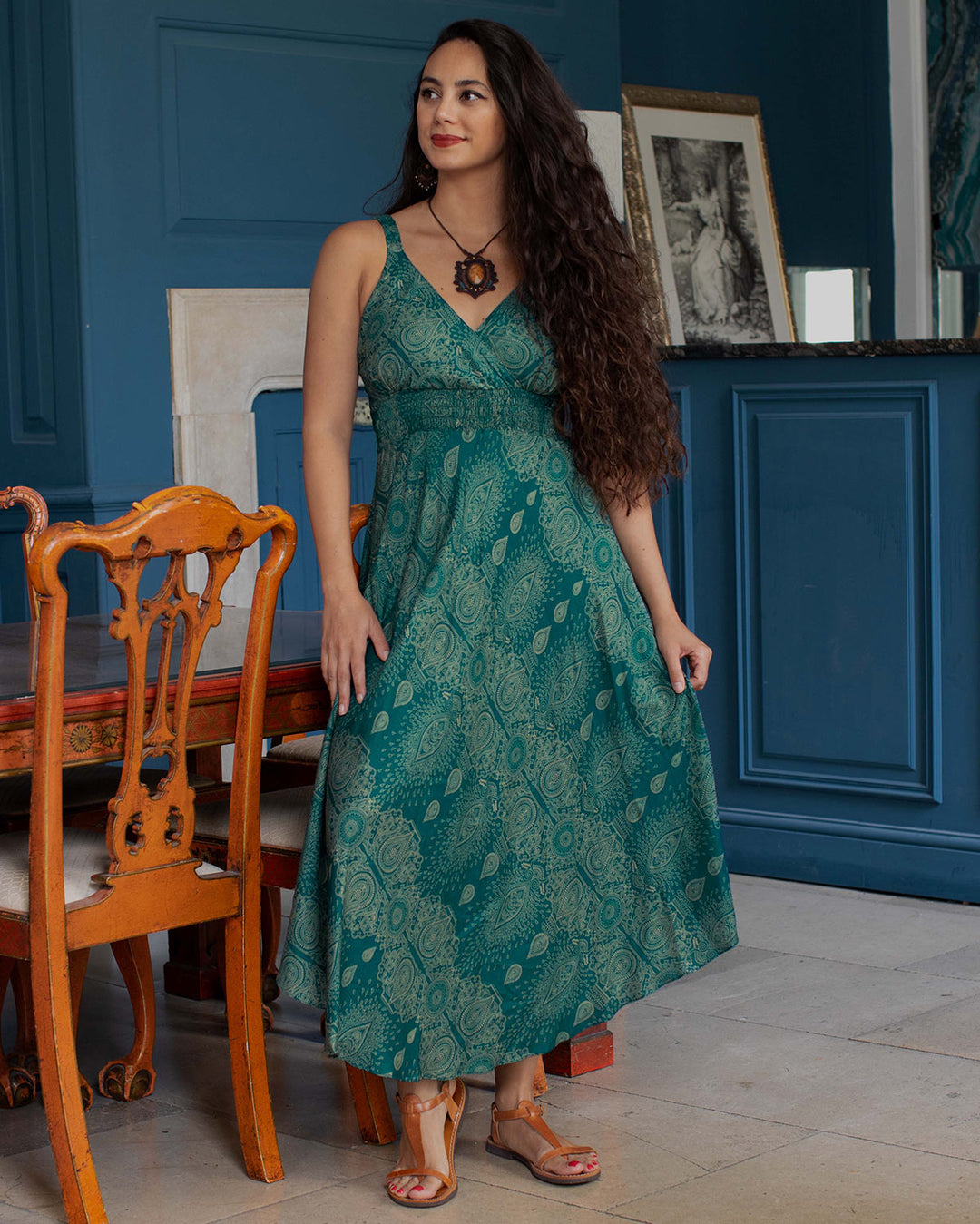 Shanti Bohemian Dress Turquoise