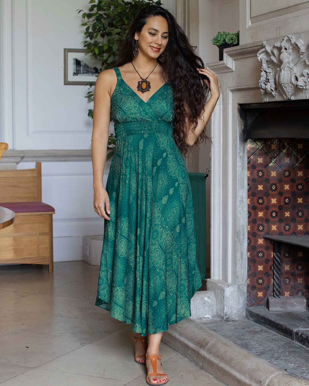 Shanti Bohemian Dress Turquoise