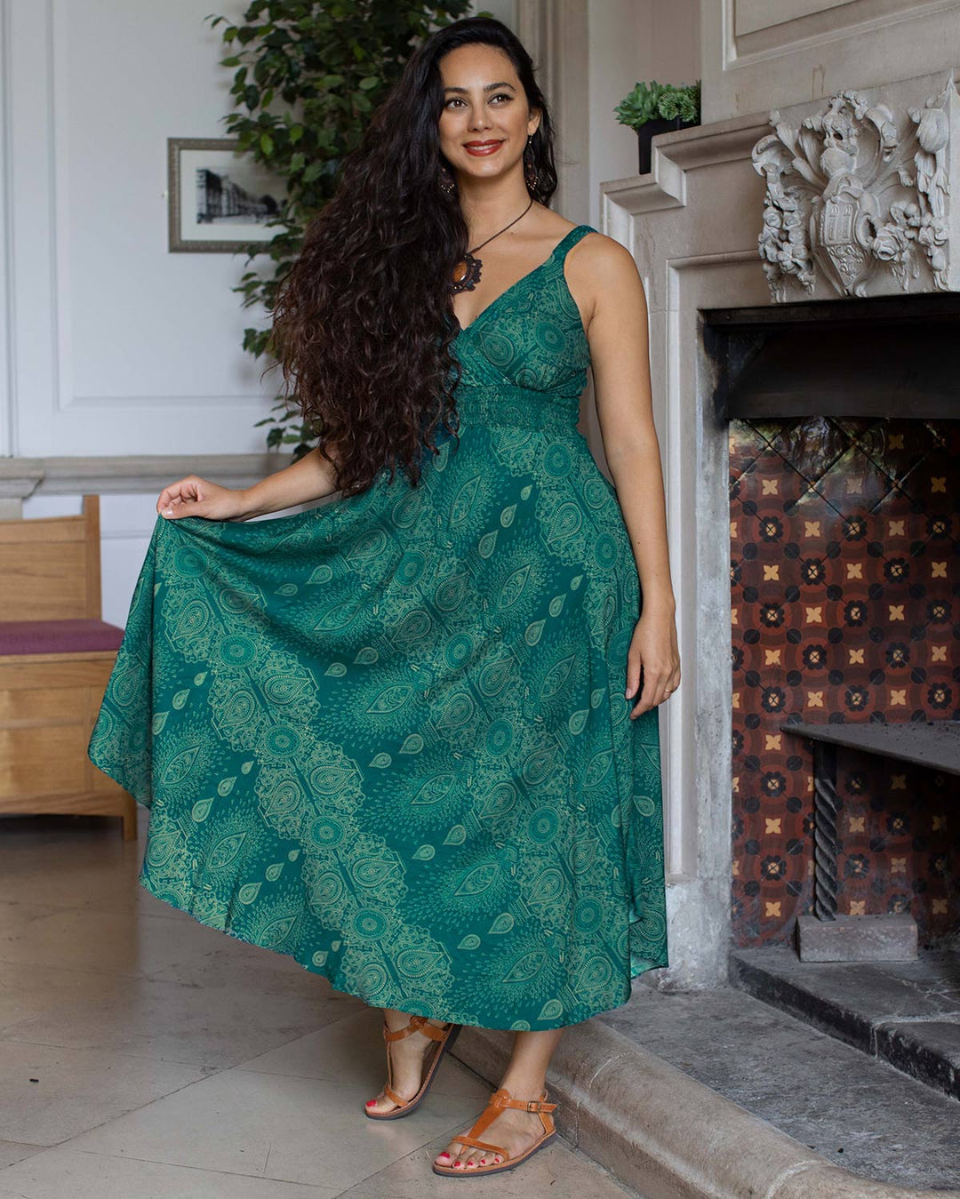 Shanti Bohemian Dress Turquoise