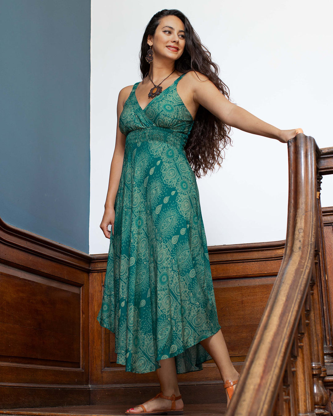 Shanti Bohemian Dress Turquoise