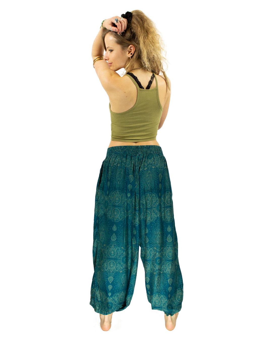 ALADDIN HAREM HIGH CROTCH PANTS TURQUOISE