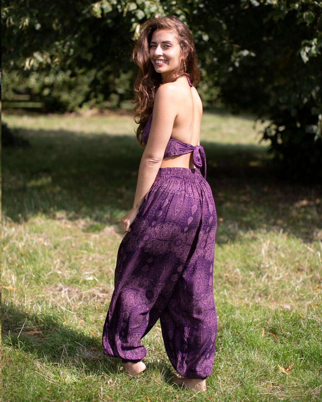 ALADDIN HAREM HIGH CROTCH PANTS PURPLE