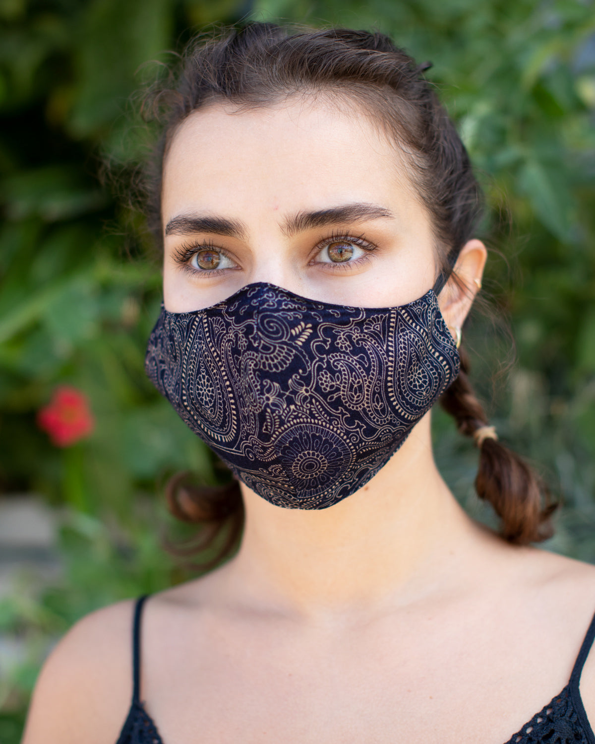 Boho Washable Face Mask Navy Blue blackpearlshop