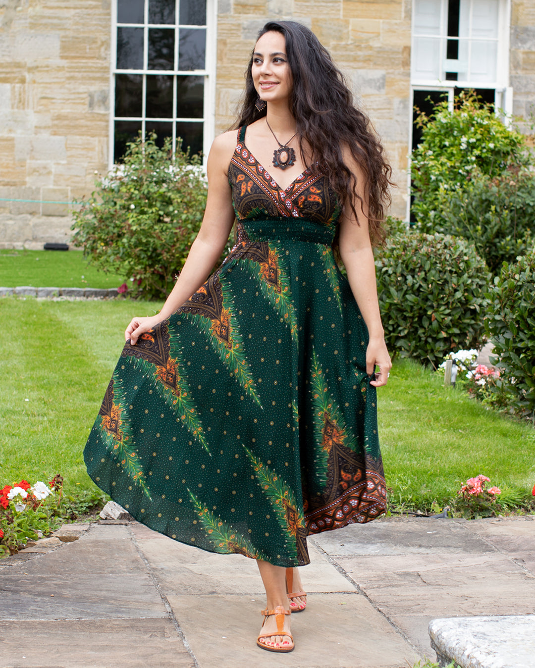 Shanti Bohemian Dress Green