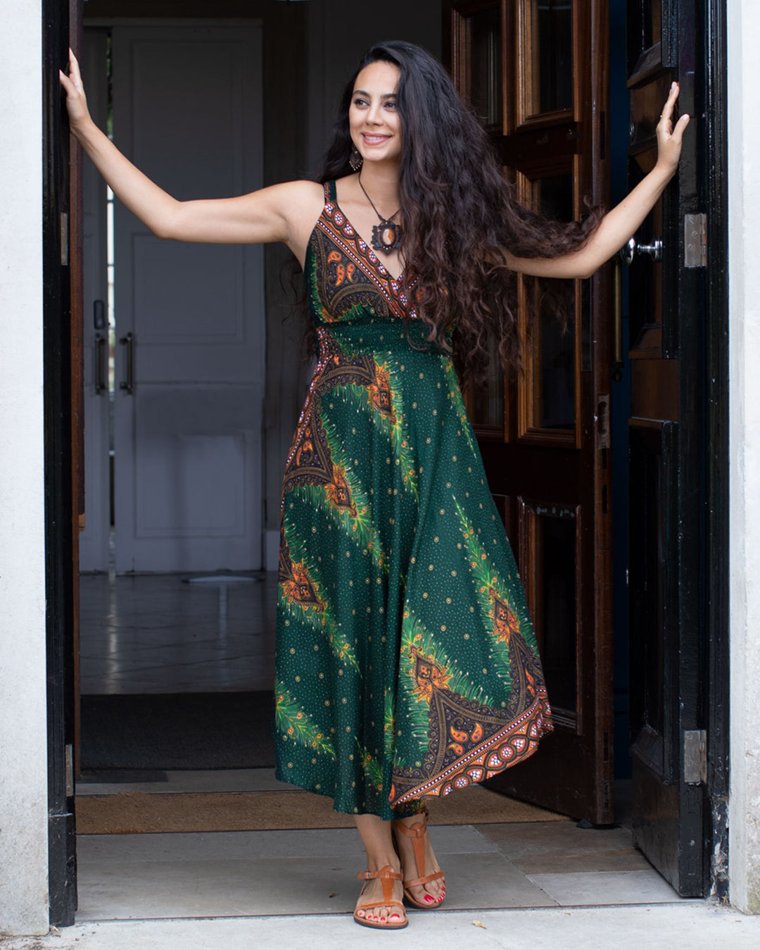 Shanti Bohemian Dress Green