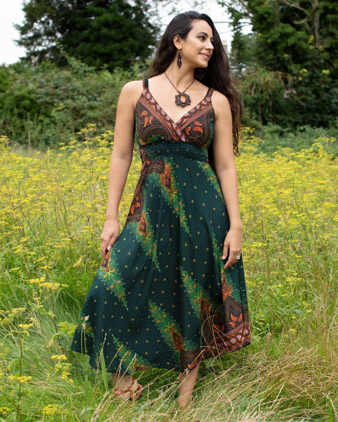 Shanti Bohemian Dress Green