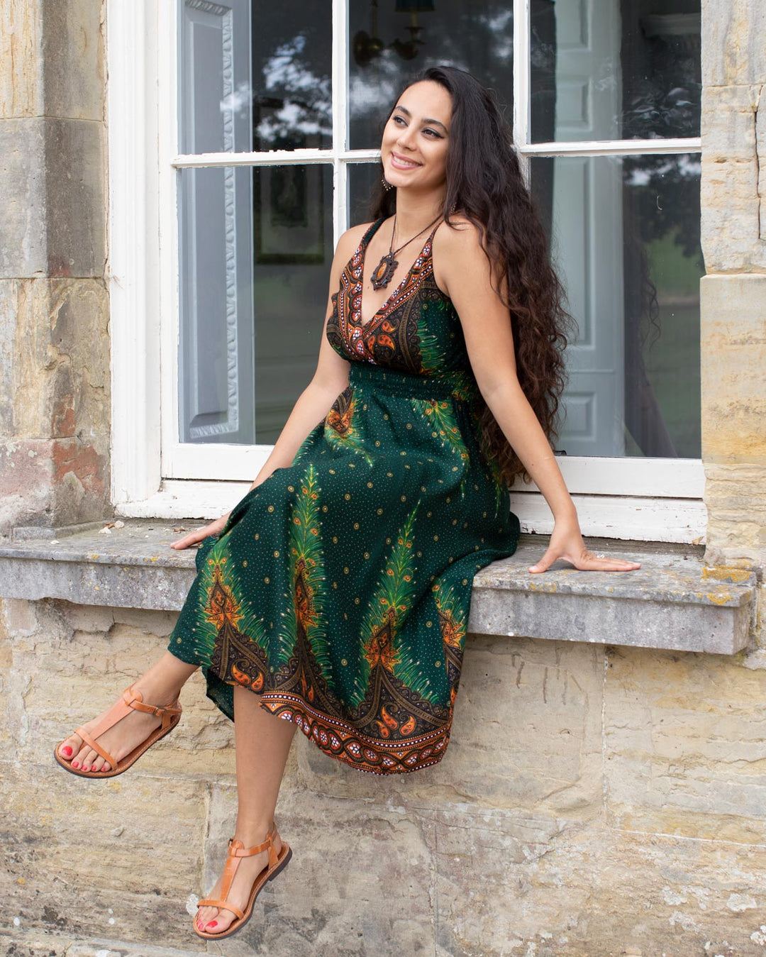 Shanti Bohemian Dress Green